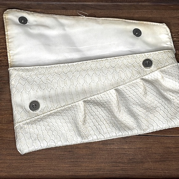 White Aldo Snakeskin Wristlet - Picture 2 of 3